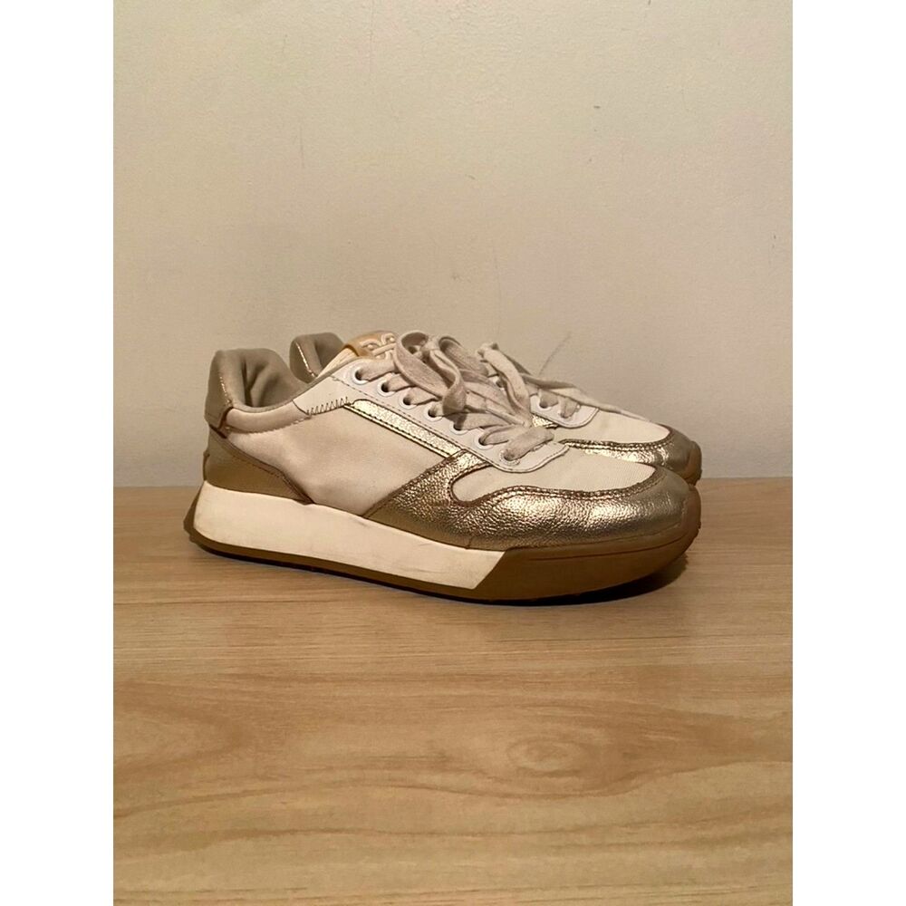 Sam Edelman Women’s Size 8 Gold & Cream Sneakers – Chunky Sole